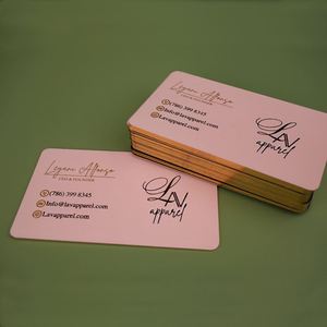 Carte de visite personnalisée de luxe rose gaufrée avec logo estampé à chaud en or pour carte d'identité VIP et carte de visite professionnelle - Product Image 3