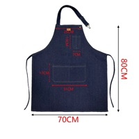Tablier en jean personnalisé avec logo, usage commercial, sans manches, en toile de coton, pour la cuisine et le nettoyage