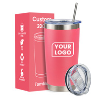 Mug de Noël isotherme anti-fuite en acier inoxydable 20 oz avec couvercle et paille pour camping et voyage