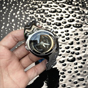 Reloj de Cuarzo para Hombre con Diseño Distorsionado Y2K, a la Moda, Resistente al Agua 30M, Luminoso, Moderno, Popular, con Puntero - Product Image 2