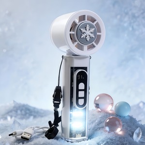 Nouveau ventilateur de cou portable à LED, pliable, avec affichage numérique, refroidissement rapide, compresse de glace, pour le camping et la randonnée en plein air en été - Product Image 1