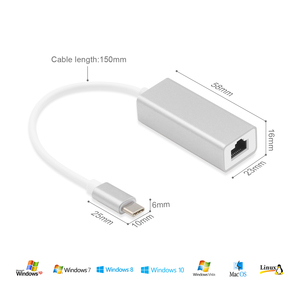 <strong>USB</strong> C <strong>Ethernet</strong> <strong>Adapter</strong> External Wired <strong>Network</strong> Card for MacBook Windows 7/8/10 Laptop <strong>USB</strong> Type-C <strong>Ethernet</strong> RJ45 <strong>Lan</strong> Stock - Product Image 3