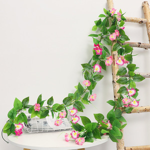 Guirnalda de Flores de Seda Artificial de Gloría de la Mañana, 200cm+, Hojas de Alta Simulación, Decoración para Interiores, Bodas y Hogar - Product Image 3