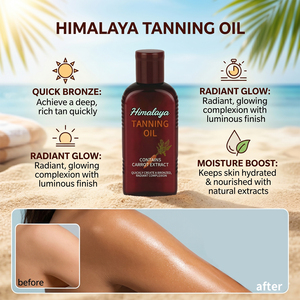 Olio Abbronzante Naturale Personalizzato con Logo, Idratante e Nutriente per la Pelle, per un'Abbronzatura Rapida e un Luminoso Effetto Baciato dal Sole - Product Image 3