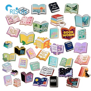 Fabricante personalizado <span class=keywords><strong>Nerd</strong></span> Book Bookworm Bookish Hat Pin de solapa Badge Broche Libro personalizado Tema Bookish Esmalte Pins - Product Image 1