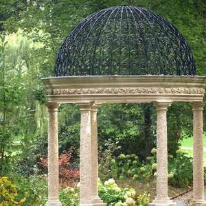 Gazebo de Hierro Forjado a Mano con Cúpula de Vidrio Teñido, Artesanía Tradicional para Jardín o <span class=keywords><strong>Finca</strong></span> Histórica - Product Image 5