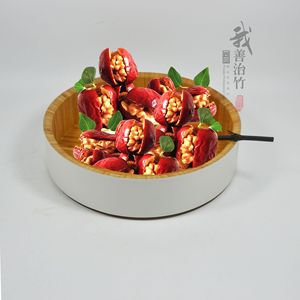 Bamboo Bowl JZW 09 Yellow Solid Color Home Use Storage Fruit Plate Salad Bowl Japanese Style Composite Bowl - Product Image 1