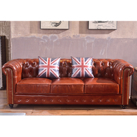 Moderne amerikanische Art Wohn möbel Dreisitzer Chesterfield Leders ofa