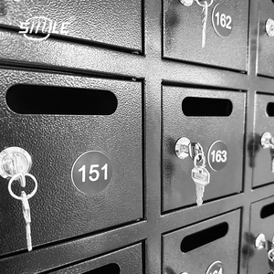 Boîte aux lettres CHNSMILE à 48 compartiments, horizontale, moderne, en acier, antivol, étanche, avec revêtement en poudre, pour bureau, extérieur, encastrée - Product Image 6