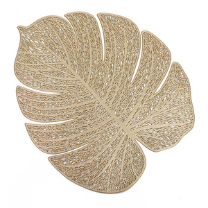 Nuevo mantel individual de PVC con diseño de hoja simulada, aislante, hueco, con forma de caparazón de tortuga, posavasos de plástico. - Product Image 5