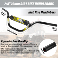 Guidon universel en alliage d'aluminium de 22 mm à hauteur accrue, accessoire durable pour moto, cyclomoteur et tout-terrain