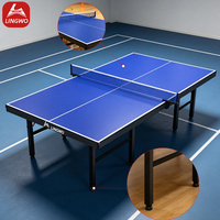 Table de ping-pong pliable mobile de bonne qualité pour l'intérieur, avec roues, pour adultes