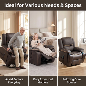 Sillón Reclinable Eléctrico de Doble Uso para Sala de Estar y Dormitorio, Sofá Reclinable Eléctrico con Función de Masaje y Portavasos - Product Image 6