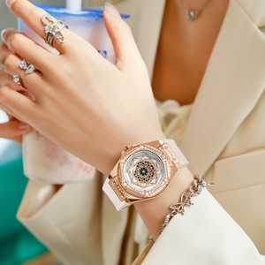 Reloj de cuarzo de lujo elegante para mujer HANBORO, pantalla de esfera de cristal pequeña con correa de silicona de 22mm y puntero - Product Image 5