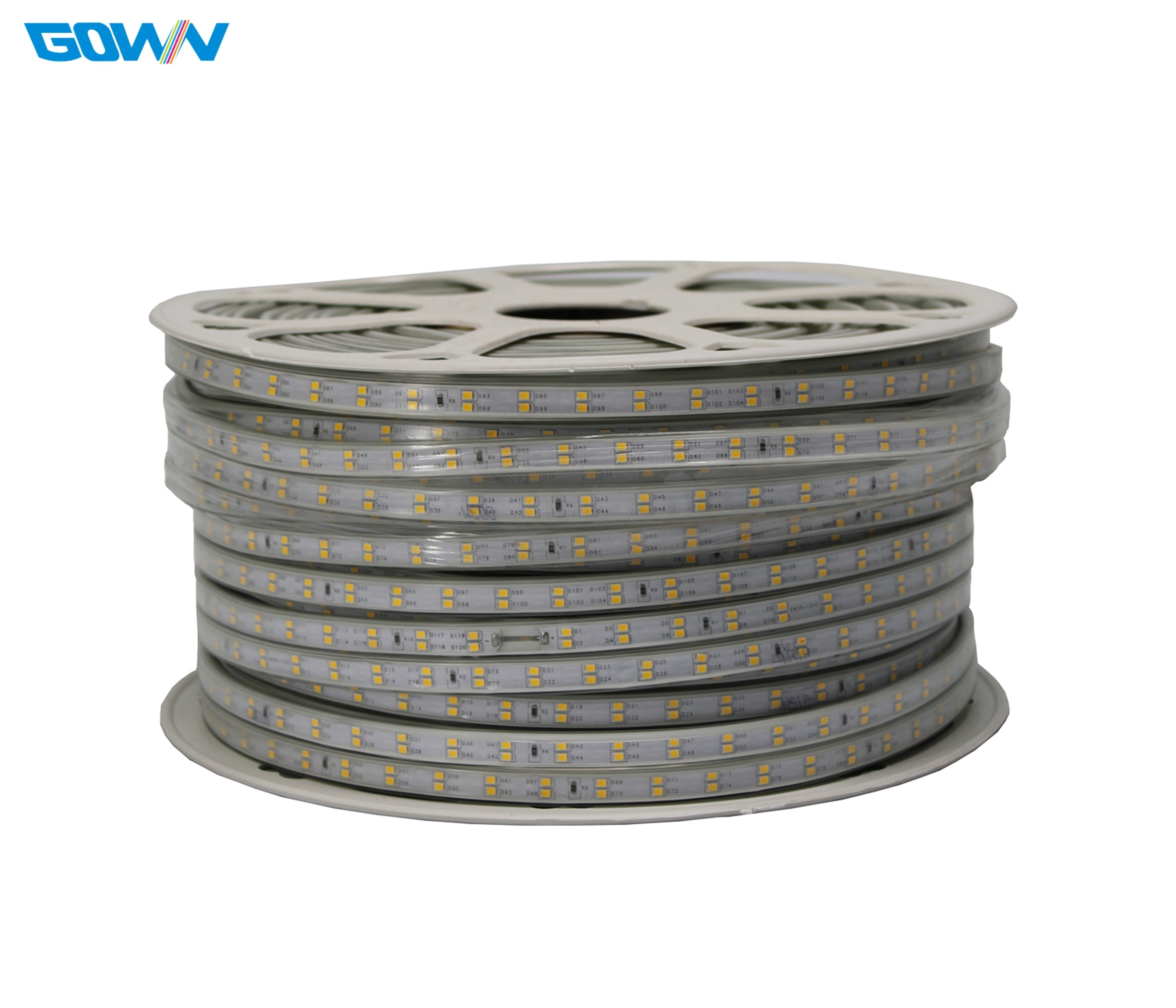 Home 220V Led Strip Light Double Row 120 LED Beads Warm White Light Indoor Waterproof IP67 PVC Dimmable Customizable