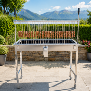 Grill italien <span class=keywords><strong>Arrosticini</strong></span> en acier inoxydable, <span class=keywords><strong>machine</strong></span> à brochettes au charbon de bois, barbecue Spiedini, <span class=keywords><strong>machine</strong></span> à kebab, longue cuisinière à barbecue pour brochettes de viande - Product Image 1