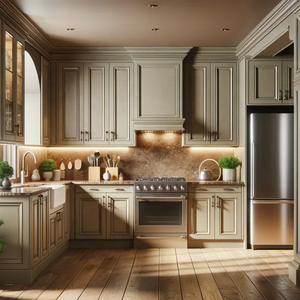 Contemporary U-shape Modular Customized Kitchen Cabinet Solid Wood Shaker Cabinets <strong>Antique</strong> Design MDF Construction Faucet - Product Image 4