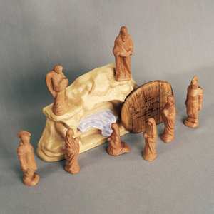 Escena de la Resurrección, Tumba Vacía de Pascua, Decoración Cristiana de Madera - Product Image 2