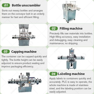 Nước trái cây tự động Tinh dầu nước nhựa đóng chai chất lỏng rót chai và đóng nắp dòng máy - Product Image 6