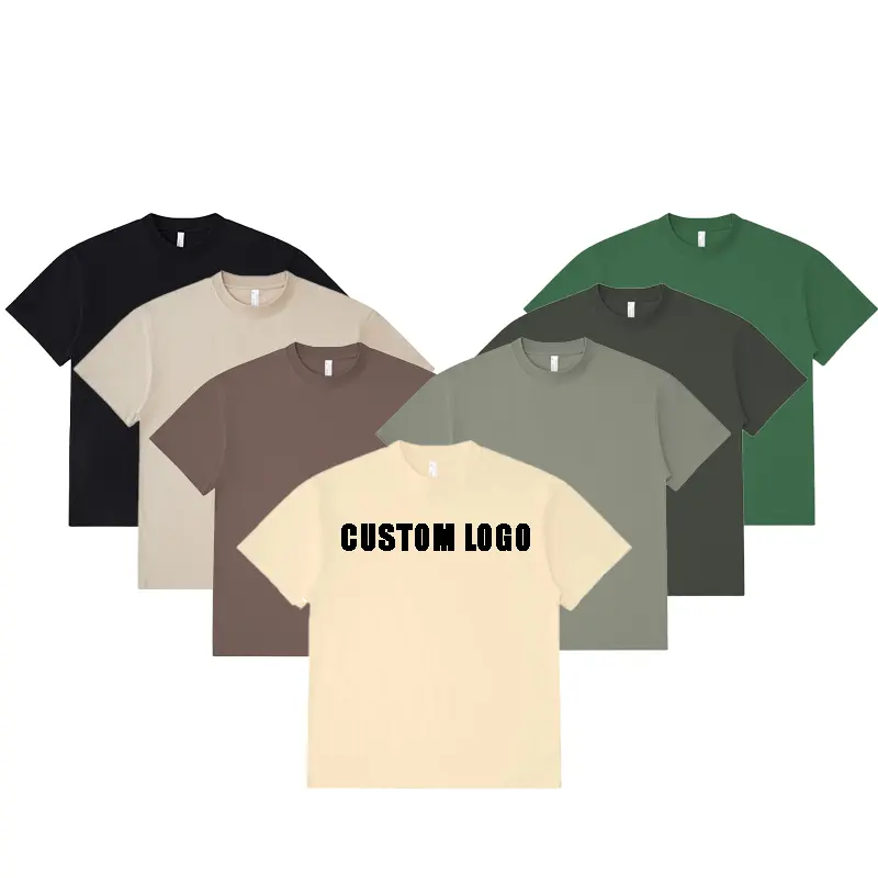 Custom Design 230gsm Cotton Tshirt Heavyweight Oversized Blank Men's T-shirt Luxury Sports Active Wear Streetwear Hip hop tshirt