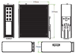 Commutateur Fibre PoE Industriel GWS 8 Ports PoE + SFP Gigabit Non Géré, Prise en Charge du Montage sur Rail DIN - Product Image 4