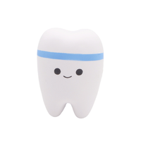 Balle anti-stress en mousse PU en forme de dent de dessin animé blanche, jouet à presser pour enfants, idéal pour les cadeaux - Vente chaude