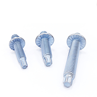 Vis autoperceuses à tête cylindrique zinguées avec rondelle, vis de perçage à queue hexagonale pour fixation de tôles métalliques