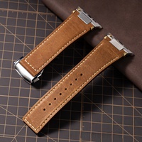 Nouveau bracelet de montre en cuir véritable avec boucle pliante en acier inoxydable de luxe pour Apple Watch ultra 49 mm Série 10 11 42 mm 46 mm