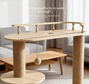 Tempat Tidur & Pohon Panjat Kucing Modern dalam Satu Unit, Kayu Solid & Tali <span class=keywords><strong>Sisal</strong></span>, 4 Tingkat, Kemasan Karton, Untuk Penggunaan Rumah Tangga - Product Image 2