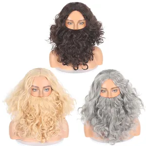 Christmas Role-playing Beard Set Christmas Wig Beard Holiday Prop Set Making Christmas Wigs And Beard Decoration Wig Set