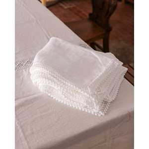 Mantel Rectangular de Lino Blanco Catiacingolani con Patrones Bordados e Impresos con Inserciones de Lentejuelas y Crochet para Hoteles - Product Image 5