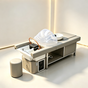 Lit de lavage de cheveux et de pédicure avec circulation d'eau, lit de massage pour spa des pieds, mobilier de salon de thérapie capillaire avec armoire de rangement - Product Image 1