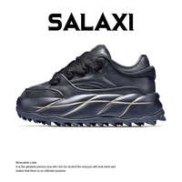 Baskets montantes en cuir premium à plateforme avec semelle surélevée tendance – Chaussures mode automne-été pour hommes et femmes