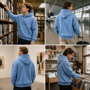 Sweat à capuche OEM avec logo en relief, haut décontracté à capuche, détails en relief tridimensionnel, personnalisation de la marque, vêtements streetwear en gros, usine - Product Image 3