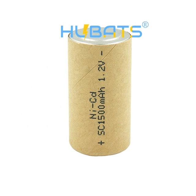 Hubats NiCd Sub C 1500mAh Paper Wrapped Rechargeable Battery Flat Top NiCd SC Cells 1500mah 1.2v for Power Tools Sub C 1.5Ah