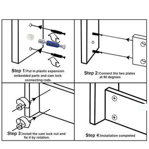 מנעולי מצלמת רהיטים 120 מחשבים 3-in-1 גלגלים אקסצנטרי ברגים חלקי חומרה טוויסט מנעל מחברים ארון/מגירה/שידה - Product Image 3