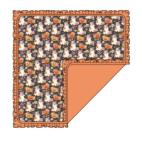 Couverture d'emmaillotage réversible pour bébé à double couche en flanelle, motif fantôme et citrouille mignons d'Halloween, avec bord à volants, pour nouveau-né
