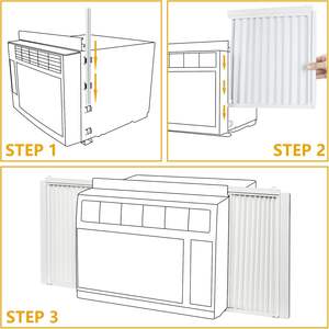 แผงด้านข้าง AC หน้าต่างพร้อมชุดกรอบเครื่องปรับอากาศฟิลเลอร์<span class=keywords><strong>ม่าน</strong></span>หีบเพลงสำหรับหน้าต่าง AC ยูนิต - Product Image 6