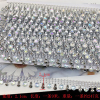 Frange en strass dorés en gros pour costumes de danse du ventre, garniture de couture, ruban à pampilles, décoration de vêtements de mariage, bricolage