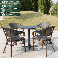 Ensemble table et chaises de jardin en PE, design moderne et minimaliste, personnalisable pour cafés, balcons et salons de thé