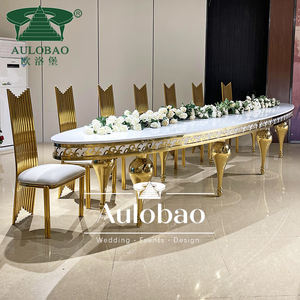 โต๊ะรับประทานอาหารทรงวงรีสแตนเลสสตีลสีทองดีไซน์ทันสมัยแบบปรับเปลี่ยนได้ เหมาะสำหรับใช้ในบ้านและโรงแรม - Product Image 5