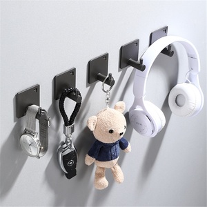 <b>Adhesive</b> Wall-Mounted Iron Gray Clothes <b>Hook</b> for Bathroom-Modern Single Punch-Free Installation - Product Image 3