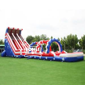 27ft cao kép <span class=keywords><strong>Lane</strong></span> trượt nước Inflatable trượt nước để bán - Product Image 2
