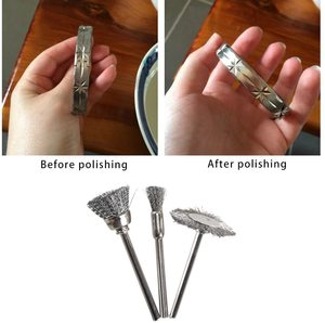 Mini <span class=keywords><strong>brosse</strong></span> de polissage de 45 pièces, kit de mini roues de polissage, <span class=keywords><strong>brosse</strong></span> de détail en fil d'acier pour outil rotatif <span class=keywords><strong>Dremel</strong></span>, élimination de la rouille - Product Image 6