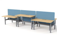 Bureau debout électrique à double moteur et 3 niveaux de hauteur, en bois, pour bureau et espace de travail à domicile