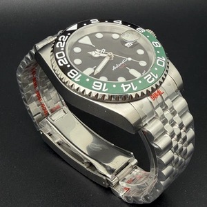 Reloj de hombre plateado de 40 mm con esfera verde luminosa y movimiento NH35 - Product Image 5