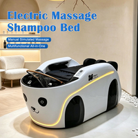 Fauteuil de massage électrique pour shampoing, design Panda créatif, luxe noir et blanc, avec circulation d'eau, pour salon de coiffure