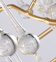 Lustre en cristal créatif en forme de goutte d'eau colorée, luminaire suspendu de luxe pour salon et salle à manger