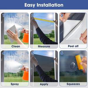 <span class=keywords><strong>Película</strong></span> de ventana, <span class=keywords><strong>película</strong></span> de ventana reflectante de bloqueo solar See Out Not In, Anti UV Static Cling para Windows Office Door 17,7X78,7 pulgadas - Product Image 3