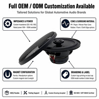 Speaker Mobil Koaksial 6.5 Inch 178mm 3.4 Ohm 30W RMS 60W Max PP Cone Rubber Edge OEM ODM Pabrik Pintu Mobil